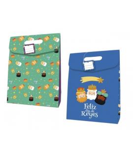 Bismark Bolsa de Carton Reyes Magos - Cierre Adhesivo - Tarjeta para Escribir - 2 Diseños
