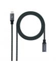 Nanocable Cable Prolongador USB-C 3.2 Macho a USB-C 3.2 Hembra - Gen2x2 20Gbp - 100W 5A - 4K 60Hz - 0.5 Metros - Mallado - Color