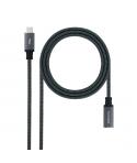 Nanocable Cable Prolongador USB-C 3.2 Macho a USB-C 3.2 Hembra - Gen2x2 20Gbp - 100W 5A - 4K 60Hz - 0.5 Metros - Mallado - Color
