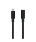 Nanocable Cable Prolongador USB-C 3.2 Macho a USB-C 3.2 Hembra - Gen2x2 20Gbp - 100W 5A - 4K 60Hz - 1.5 Metros - Mallado - Color