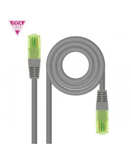 Nanocable Cable Red Latiguillo Cat.6 UTP AWG26 CCA - Longitud 0.30m - Color Gris