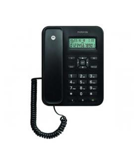 Motorola CT202 Telefono Fijo - Manos Libres - Identificador de Llamadas - Color Negro