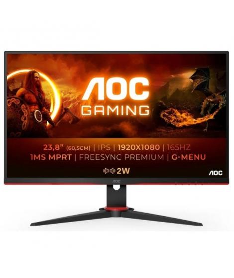 AOC 24G2SPAE/BK Monitor 23,8" WLED IPS FullHD 165Hz - Respuesta 1ms - Angulo de Vision 178° AMD FreeSync - Altavoces Incorporado