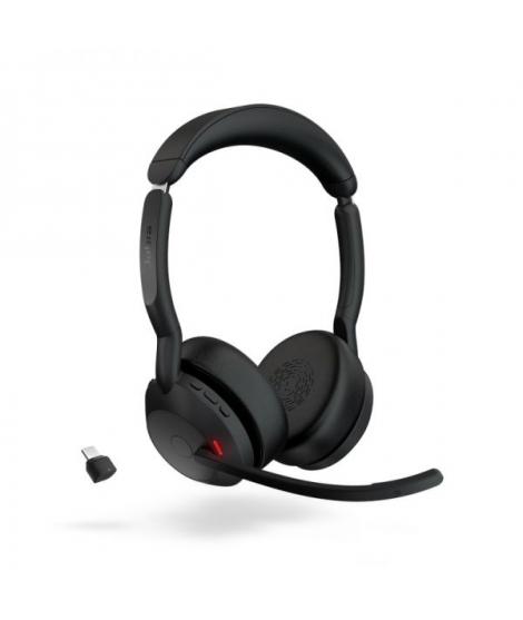 Jabra Evolve2 55 MS Auriculares Estero Link 380 con Microfono - Bluetooth - USB-C - Cancelacion de Ruido - Diadema Ajustable - C