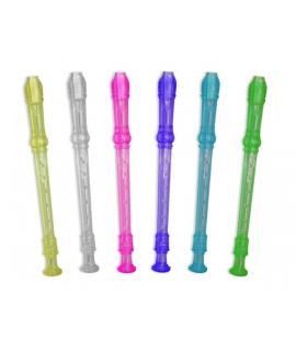 Flauta Dulce Transparente de Colores - Fabricada en Plastico - Ideal para los mas Pequeños - 6 Colores Surtidos