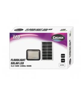 Cegasa Floodlight Foco Solar LED 2000lm 6500K - Panel Solar Integrado 5V-15W - Autonomia hasta 12h - Resistencia IP65