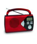Metronic Radio Portatil AM/FM con Funcion Alarma - Pilas - Color Rojo