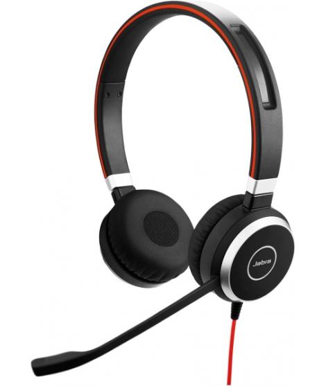 Jabra Evolve 40 MS Auriculares con Microfono USB/3.5mm - Cancelacion Pasiva de Ruido - Diadema Ajustable - Controles en Cable - 