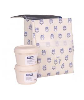 Milan Coleccion 460 Bolsa Isotermica Porta Alimentos 3,5L - Incluye 2 Recipientes para Alimentos de 0,25L - Interior Aislante Te