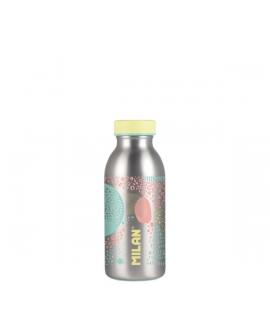 Milan Serie Silver Botella Isotermica 0.35L - Doble Pared de Acero Inoxidable - Liquidos Calientes hasta 12h, Frios hasta 24h - 