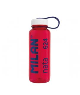 Milan Nata® 624 Botella de Tritan 0.65L - Muy Ligera - Dosificador Extraíble - Escala de Medida - Libre de BPA - Rosa Transparen
