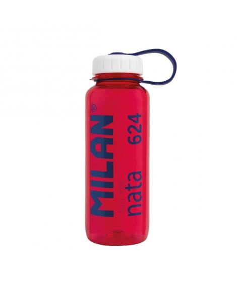 Milan Nata® 624 Botella de Tritan 0.65L - Muy Ligera - Dosificador Extraíble - Escala de Medida - Libre de BPA - Rosa Transparen