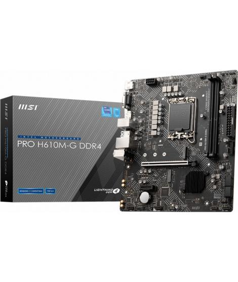 MSI Placa Base PRO H610M-G Intel 1700 2xDDR4 - HDMI, VGA, DP, M.2, USB3.2, MicroATX