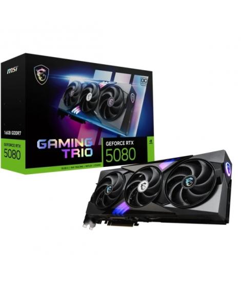 MSI GeForce RTX 5080 Gaming Trio OC Tarjeta Grafica 16GB GDDR7 Reflex 2 RTX AI DLSS4