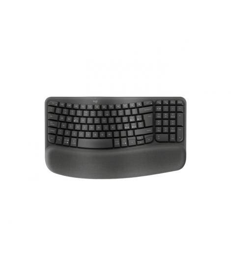 Logitech Wave Keys Teclaco Inalambrico Ondulado - Indicadores Luminosos - Patas Ajustables - Autonomia hasta 36 Meses - Reposa M