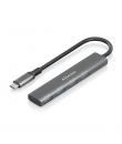 Aisens Hub USB-C Ultra Delgado - 1xUSB3.1 Gen1 + 4xUSB3.0 - Alta Velocidad 5 Gbps - Alimentacion USB-C - Cable 15cm - Color Gris
