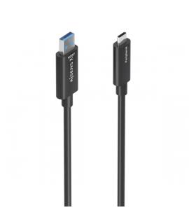 Aisens Cable USB3.2 GEN2x1 10GBPS AOC Solo Datos - USB-A a USB-C - 40m - Color Negro
