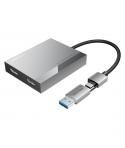 Vention Adaptador USB Tipo-C/USB-A Macho a 2xHDMI 2.0 Hembra - 4K MST - 0.15m - Color Gris