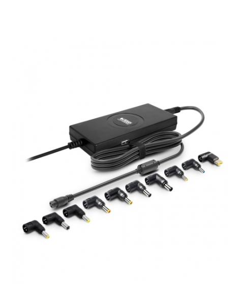Urban Factory Cargador Universal para Portatil 90W - Delgado - 1x USB-A - Color Negro