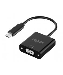 Approx Adaptador USB-C Macho a VGA Hembra - Resolucion hasta 1080P/60Hz - Cable de 13cm