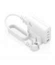 Aisens Cargador GAN 140W - 3xUSB-C PD3.0, QC4.0, QC5.0 - 1xUSB-A QC3.0 - Cable 1.4 Metros - Color Blanco