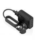 Aisens Cargador GAN 140W - 3xUSB-C PD3.0, QC4.0, QC5.0 - 1xUSB-A QC3.0 - Cable 1.4 Metros - Color Negro