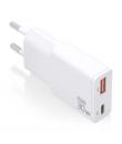 Aisens Cargador GaN Ultra Delgado 30W - 1xUSB-C PD3.0 QC4.0 - 1xUSB-A QC3.0 - Color Blanco