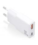 Aisens Cargador GaN Ultra Delgado 30W - 1xUSB-C PD3.0 QC4.0 - 1xUSB-A QC3.0 - Color Blanco