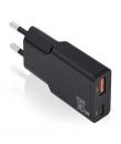 Aisens Cargador GaN Ultra Delgado 30W - 1xUSB-C PD3.0 QC4.0 - 1xUSB-A QC3.0 - Color Negro