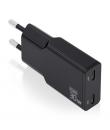 Aisens Cargador GaN Ultra Delgado 30W - 2xUSB-C PD3.0 QC4.0 - Color Negro