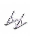 Urban Factory Ergo Soporte para Portatil - 6 Niveles de Altura - Plegable - Bolsa para Guardar el Soporte - Color Plata