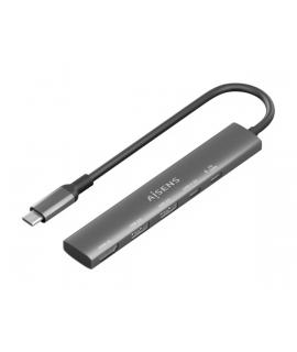 Aisens USB-C Dock 5 en 1 - USB-C a 1xHDMI - 2xUSB-A - 1xUSB-C - 1xUSB-C PD 100W - 15cm - Color Gris