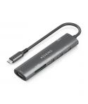 Aisens USB-C Dock 7 en 1 - USB-C a 1xHDMI - 2xUSB-A 2.0 - 1xUSB-A 3.0 - 1xUSB-C 100W - 1xSD - 1xMicroSD - 15cm - Color Gris