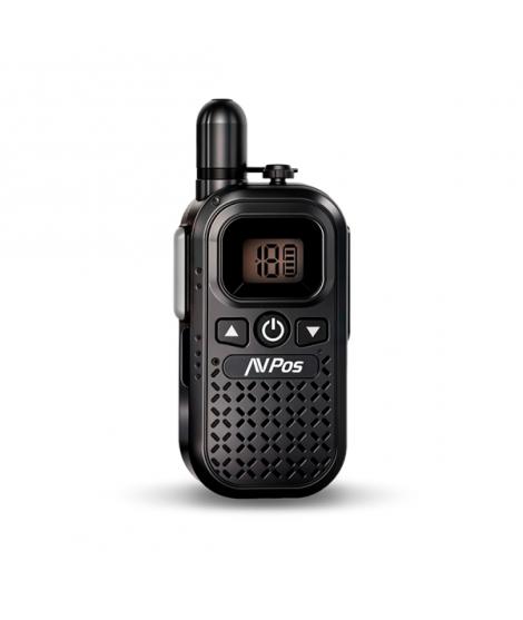 AVPos AVP-COMM-X25 Walkie Talkie - 16 Canales - 446 MHz - USB-C - Autonomia hasta 18h - Color Negro