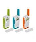 Motorola T42 Pack 3 Walkie Talkies - 16 Canales PMR446 - Alcance hasta 4Km - Autonomia hasta 18h
