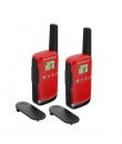 Motorola T42 Pack 2 Walkie Talkies - 16 Canales PMR446 - Alcance hasta 4Km - Autonomia hasta 18h - Color Rojo