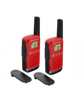 Motorola T42 Pack 2 Walkie Talkies - 16 Canales PMR446 - Alcance hasta 4Km - Autonomia hasta 18h - Color Rojo