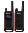 Motorola T82 Pack 2 Walkie Talkies - 16 Canales PMR446 + 121 Codigos - Alcance de hasta 10km - Autonomia hasta 18h - Color Negro