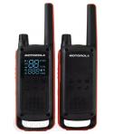 Motorola T82 Pack 2 Walkie Talkies - 16 Canales PMR446 + 121 Codigos - Alcance de hasta 10km - Autonomia hasta 18h - Color Negro