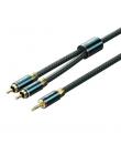 Vention Cable Jack 3.5 a 2xRCA Macho - 1m - Trenzado - Color Verde
