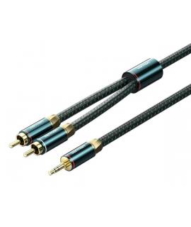 Vention Cable Jack 3.5 a 2xRCA Macho - 1m - Trenzado - Color Verde