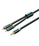 Vention Cable Jack 3.5 a 2xRCA Macho - 1m - Trenzado - Color Verde