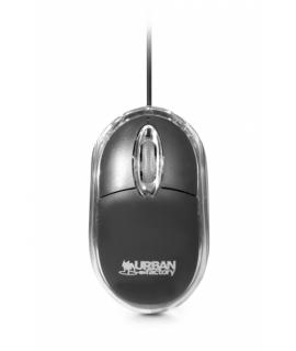 Urban Factory Raton con Cable USB - 800dpi - Uso Ambidiestro - Color Negro