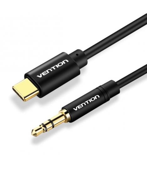 Vention Cable USB-C a Jack 3.5 Macho - 1.5m - Trenzado - Color Negro