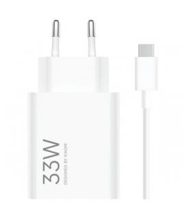 Xiaomi 33W Combo Cargador de Pared para Smartphone USB-A 33W + Cable - Identificacion Inteligente de Dispositivos - Color Blanco