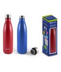 Bismark Botella Termica 500ml - Aislamiento de Vacio de Doble Pared - Tapon Hermetico - Colores Rojo y Azul