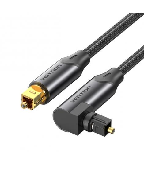 Vention Cable de Audio de Fibra Optica - 2m - Acodado - Trenzado - Color Negro