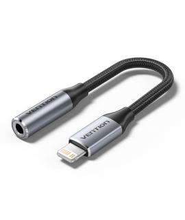 Vention Conversor Lightning Macho a Jack 3.5 Hembra - 0.15m - Trenzado - Color Gris