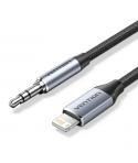Vention Conversor Lightning Macho a Jack 3.5 Macho - 1m - Trenzado - Color Gris