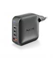 NGS Bud 160W Cargador GaN Universal de Pared 160W Ultrarapido - 3x USB-C PD & PPS, 1x USB-A QC 3.0 - Color Negro